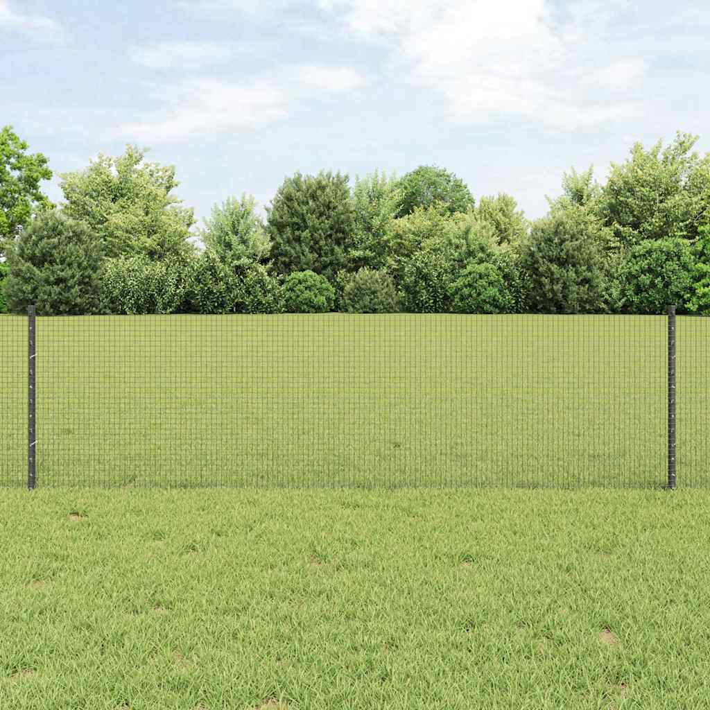 vidaXL Clôture avec poteaux gris 0,6 x 10 m acier et PVC