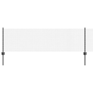 vidaXL Zaun mit Pfosten Grau 0,6 x 10 m Stahl und PVC