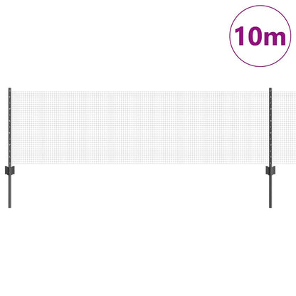 vidaXL Clôture avec poteaux gris 0,6 x 10 m acier et PVC
