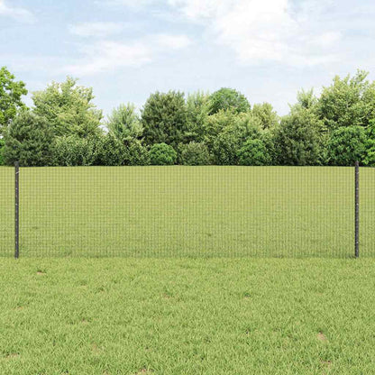 vidaXL Zaun mit Pfosten Grau 0,6 x 10 m Stahl und PVC