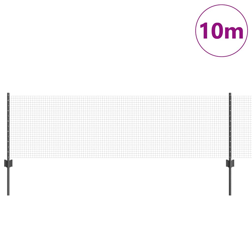vidaXL Zaun mit Pfosten Grau 0,6 x 10 m Stahl und PVC