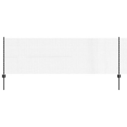 Zaun mit Pfosten Grau 0,8 x 10 m Stahl und PVC