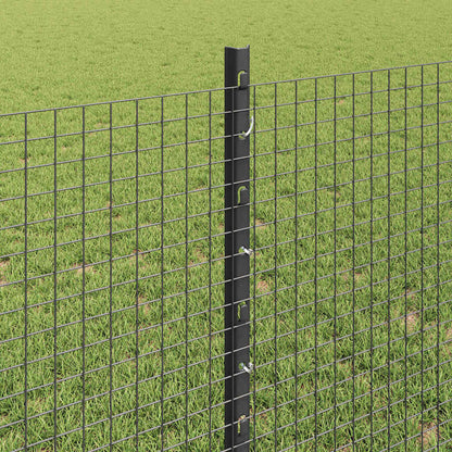 vidaXL Clôture avec poteaux gris 0,8 x 10 m acier et PVC