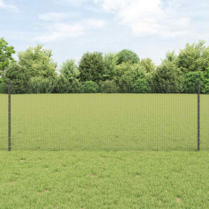 vidaXL Clôture avec poteaux gris 0,8 x 10 m acier et PVC