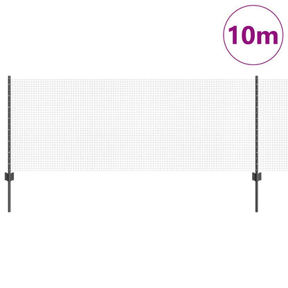 vidaXL Clôture avec poteaux gris 0,8 x 10 m acier et PVC
