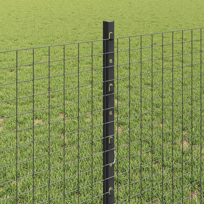 vidaXL Clôture avec poteaux gris 0,8 x 10 m acier et PVC