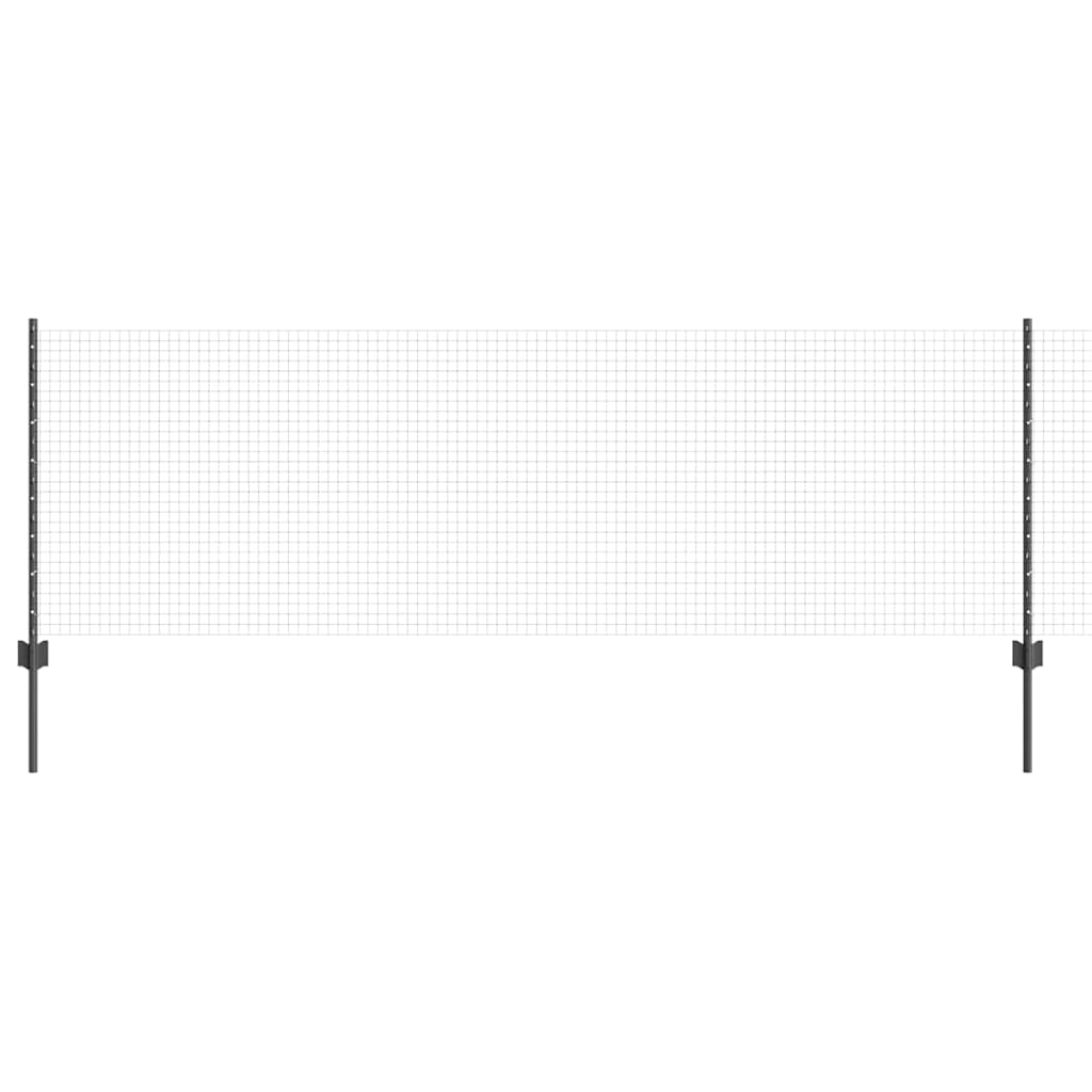 vidaXL Clôture avec poteaux gris 0,8 x 10 m acier et PVC