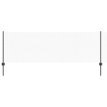 vidaXL Zaun mit Pfosten Grau 0,8 x 10 m Stahl und PVC