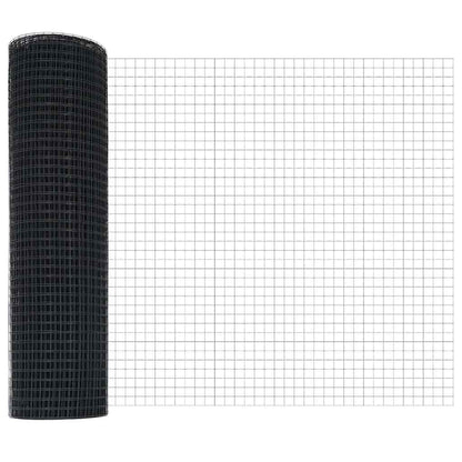 vidaXL Clôture avec poteaux gris 0,8 x 10 m acier et PVC