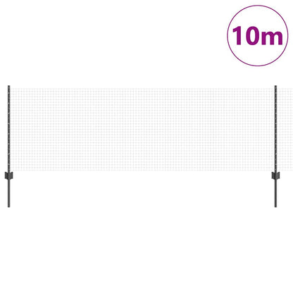 vidaXL Clôture avec poteaux gris 0,8 x 10 m acier et PVC
