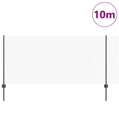 vidaXL Zaun mit Pfosten Grau 1 x 10 m Stahl