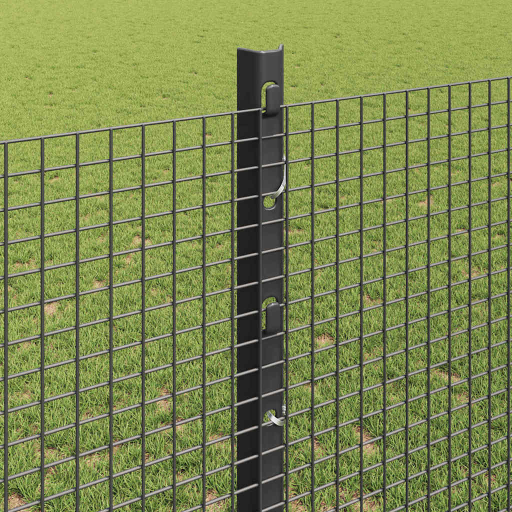 vidaXL Clôture avec poteaux Gris 1,2 x 10 m Acier et PVC