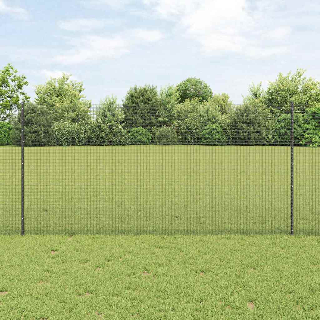 vidaXL Clôture avec poteaux Gris 1,2 x 10 m Acier et PVC