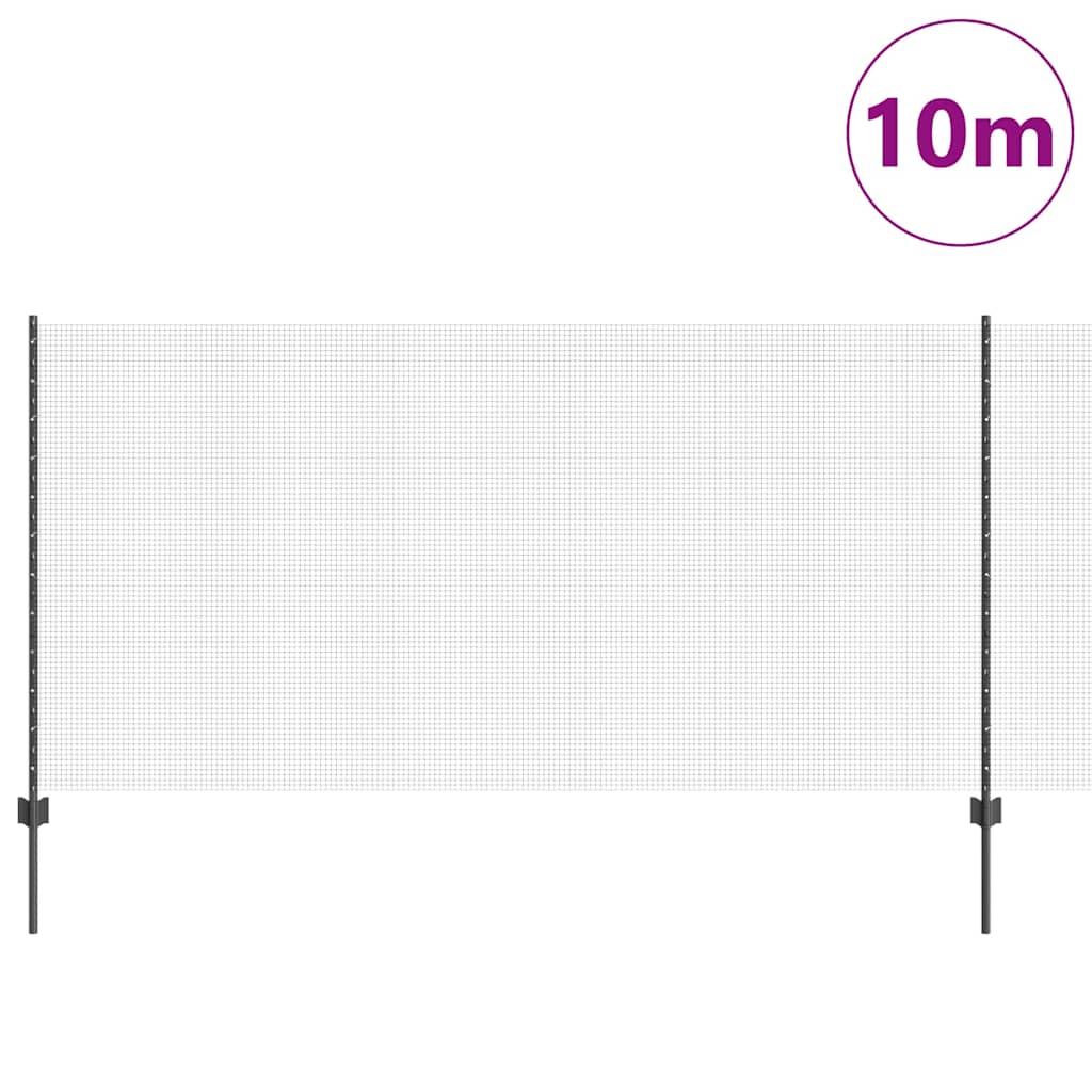 vidaXL Clôture avec poteaux Gris 1,2 x 10 m Acier et PVC