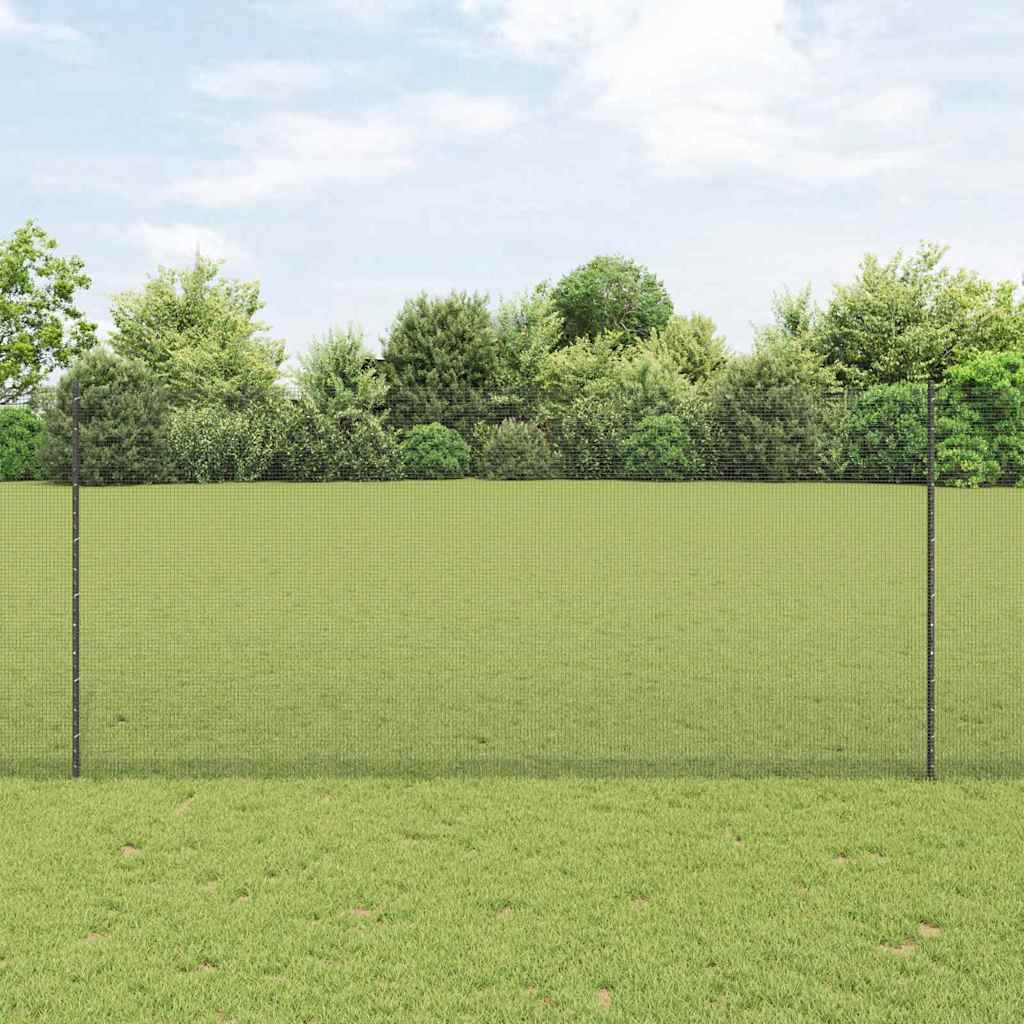 vidaXL Zaun mit Pfosten Grau 1,4 x 10 m Stahl und PVC