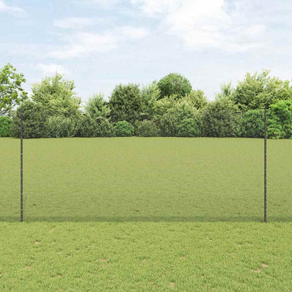 vidaXL Zaun mit Pfosten Grau 1,4 x 10 m Stahl und PVC