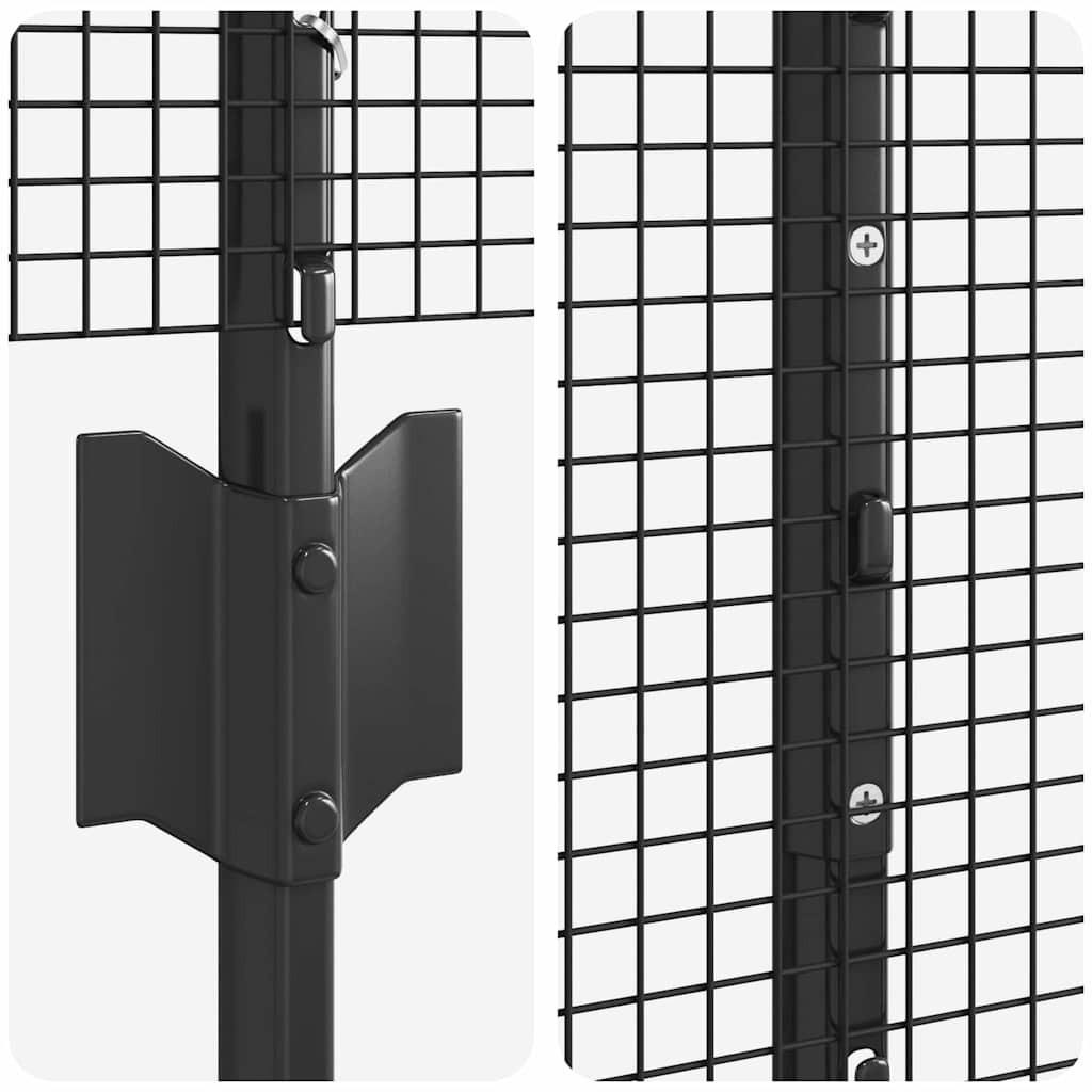 vidaXL Clôture avec poteaux Gris 1,4 x 10 m Acier et PVC