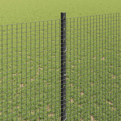 vidaXL Clôture avec poteaux Gris 1,4 x 10 m Acier et PVC