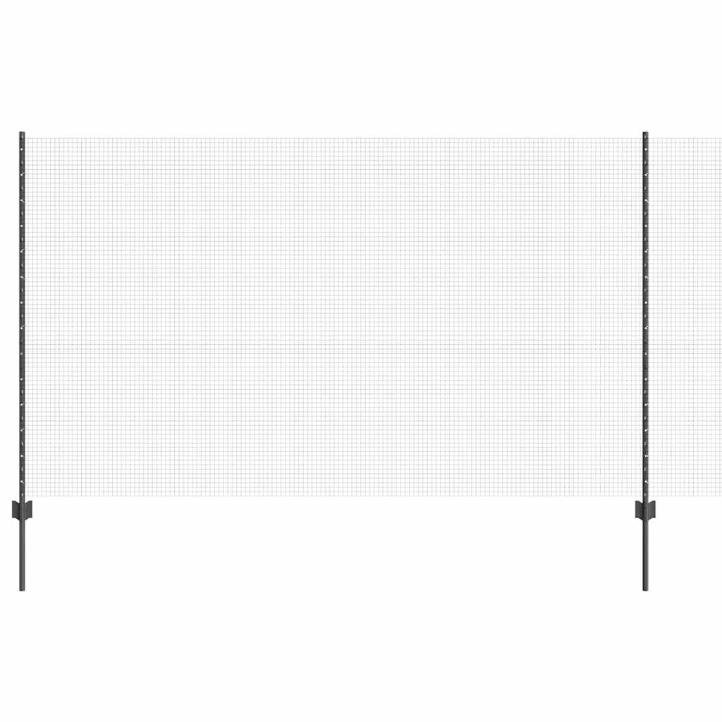 vidaXL Clôture avec poteaux Gris 1,4 x 10 m Acier et PVC
