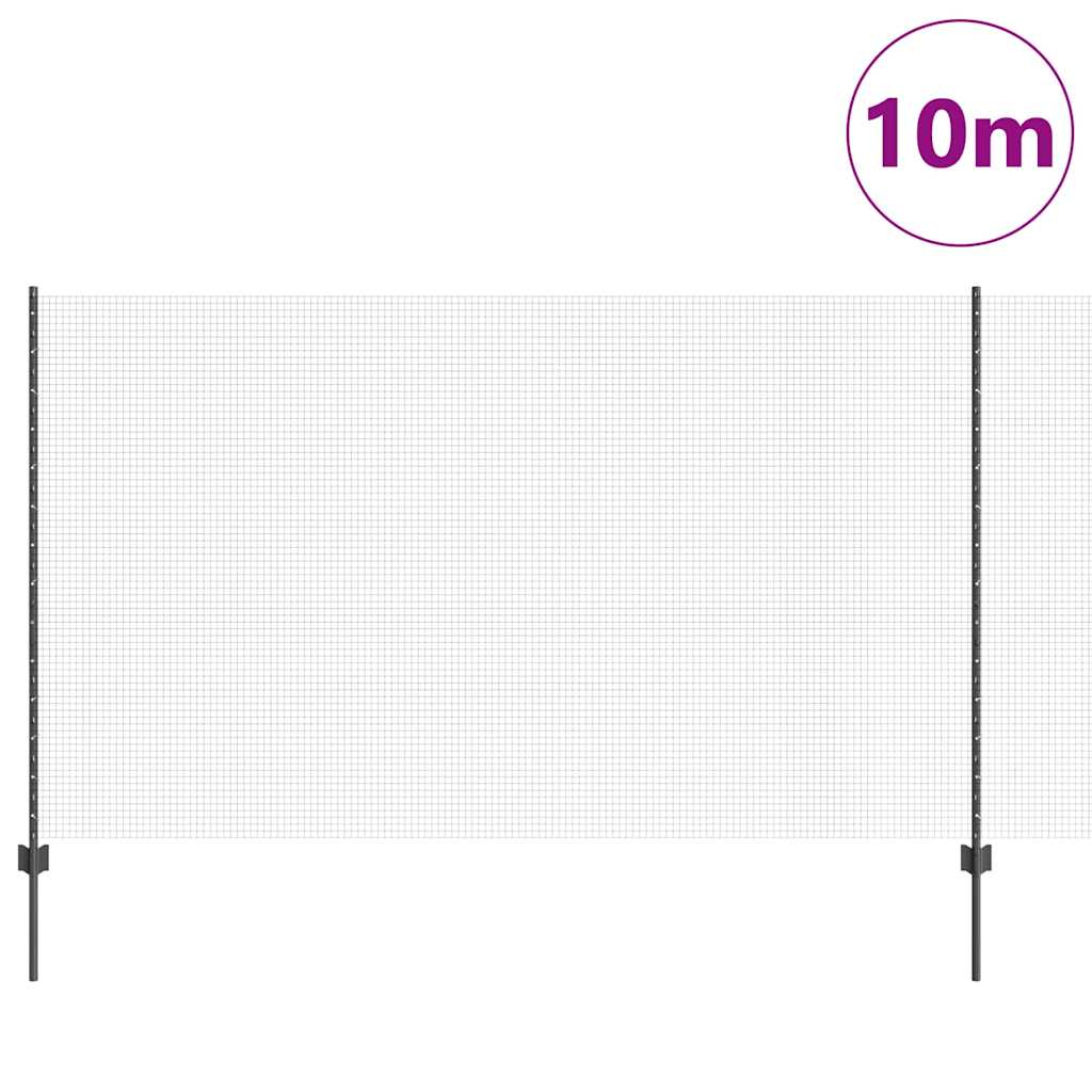 vidaXL Clôture avec poteaux Gris 1,4 x 10 m Acier et PVC