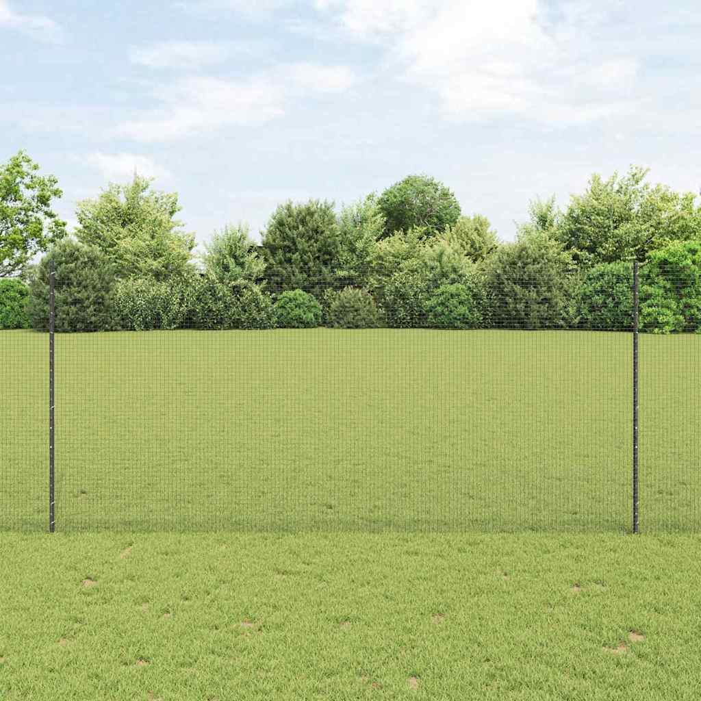vidaXL Zaun mit Pfosten Grau 1,4 x 10 m Stahl und PVC