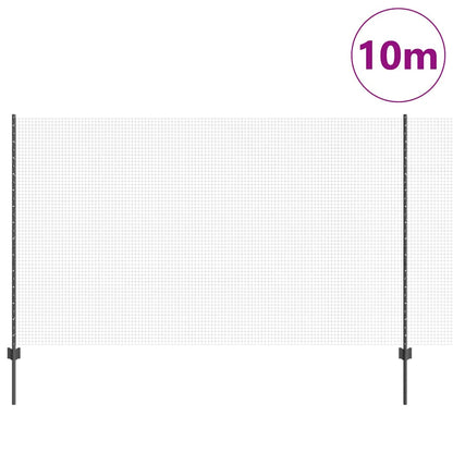 vidaXL Zaun mit Pfosten Grau 1,4 x 10 m Stahl und PVC