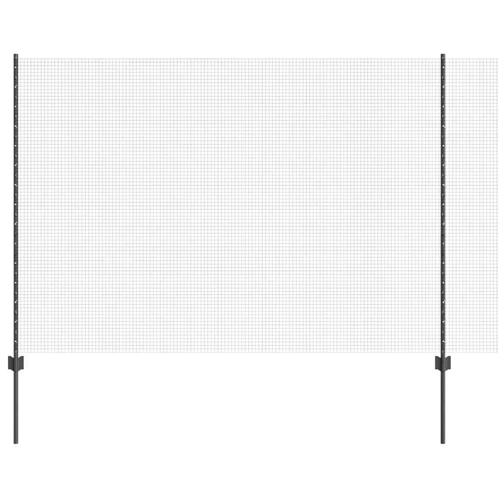 vidaXL Clôture avec poteaux gris 1,5 x 10 m Acier et PVC