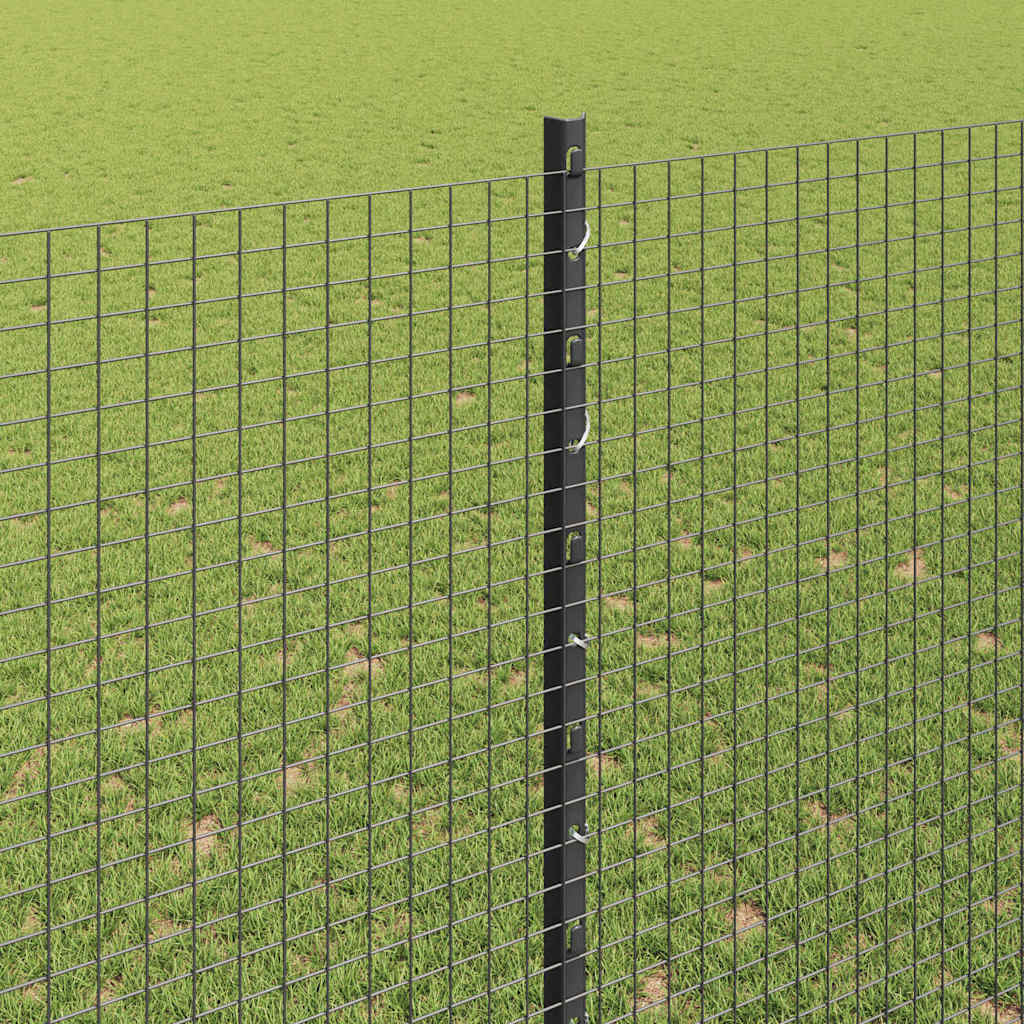 vidaXL Zaun mit Pfosten Grau 1,5 x 10 m Stahl