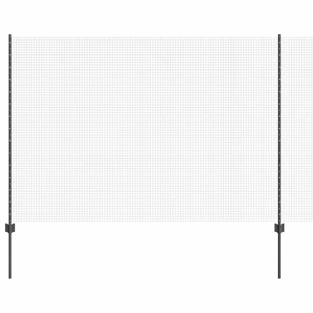 vidaXL Zaun mit Pfosten Grau 1,5 x 10 m Stahl