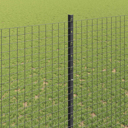 vidaXL Zaun mit Pfosten Grau 1,6 x 10 m Stahl und PVC