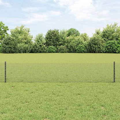 vidaXL Zaun mit Pfosten Grau 0,4 x 25 m Stahl und PVC