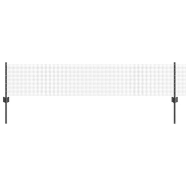 vidaXL Zaun mit Pfosten Grau 0,4 x 25 m Stahl und PVC