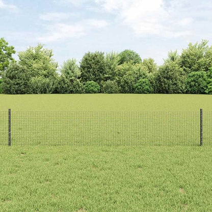 vidaXL Clôture avec poteaux Gris 0,4 x 25 m Acier et PVC