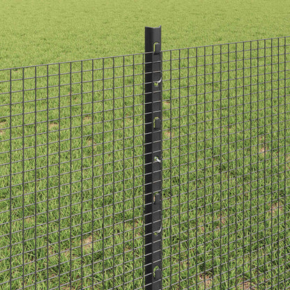 vidaXL Zaun mit Pfosten Grau 0,6 x 25 m Stahl und PVC
