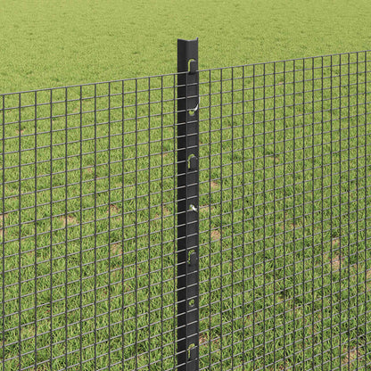 vidaXL Clôture avec poteaux gris 0,8 x 25 m acier et PVC