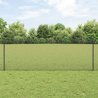 vidaXL Clôture avec poteaux gris 0,8 x 25 m acier et PVC