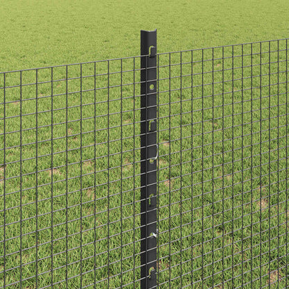 vidaXL Clôture avec poteaux gris 0,8 x 25 m acier et PVC