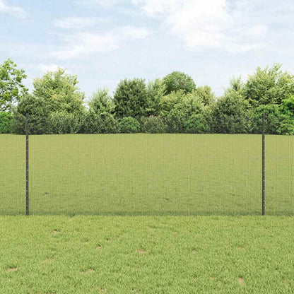 vidaXL Zaun mit Pfosten Grau 1 x 25 m Stahl