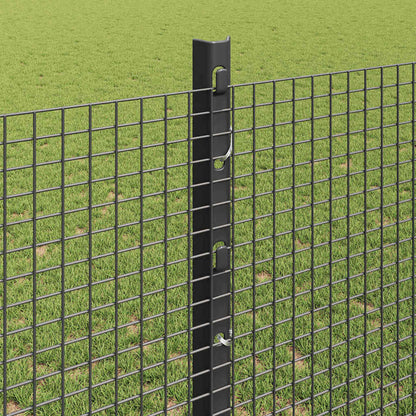 vidaXL Zaun mit Pfosten Grau 1,2 x 25 m Stahl und PVC