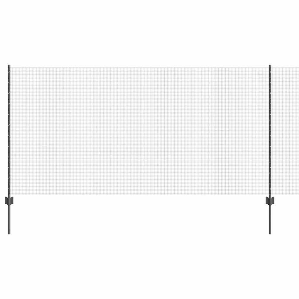 vidaXL Zaun mit Pfosten Grau 1,2 x 25 m Stahl und PVC