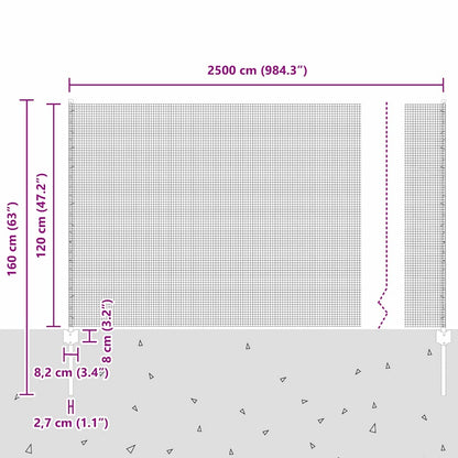 vidaXL Zaun mit Pfosten Grau 1,2 x 25 m Stahl und PVC
