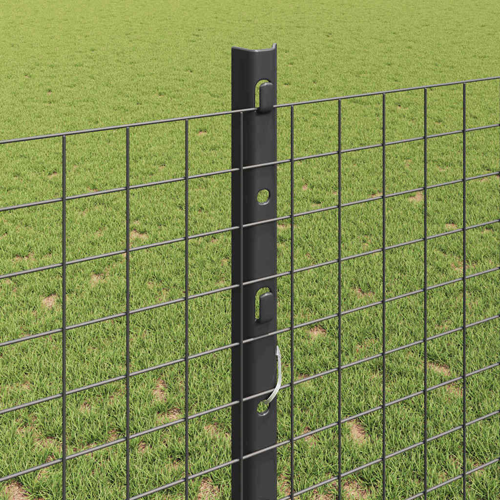 vidaXL Zaun mit Pfosten Grau 1,2 x 25 m Stahl und PVC