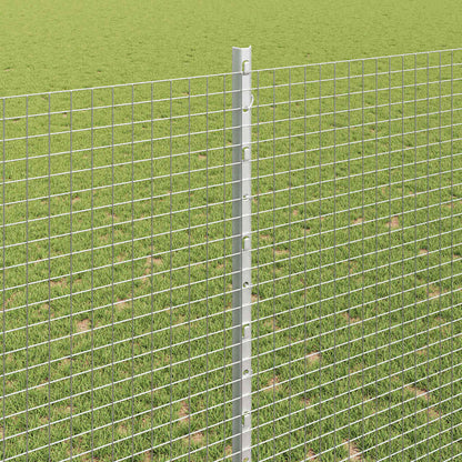 vidaXL Zaun mit Pfosten Grau 1,4 x 25 m Stahl und PVC