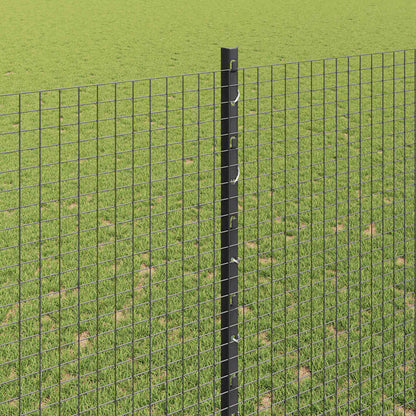 vidaXL Zaun mit Pfosten Grau 1,5 x 25 m Stahl