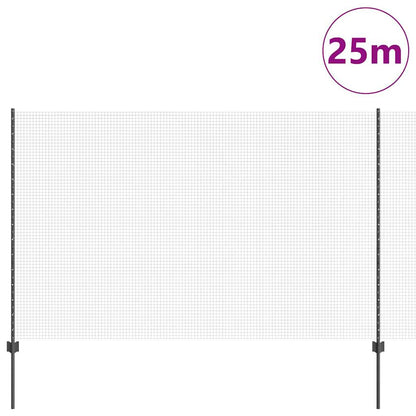 vidaXL Zaun mit Pfosten Grau 1,5 x 25 m Stahl