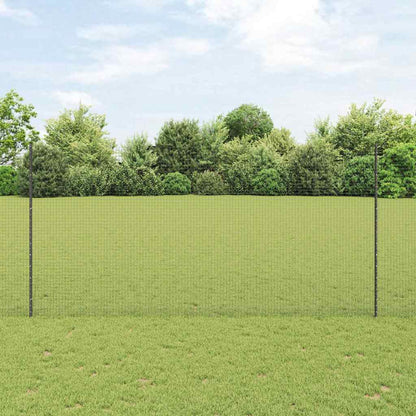 Zaun mit Pfosten Grau 1,5 x 25 m Stahl