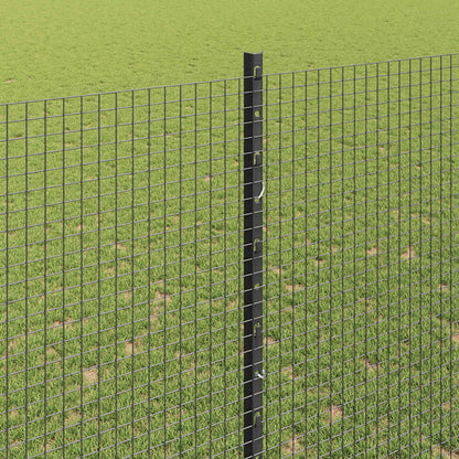 vidaXL Zaun mit Pfosten Grau 1.6 x 25 m Stahl und PVC