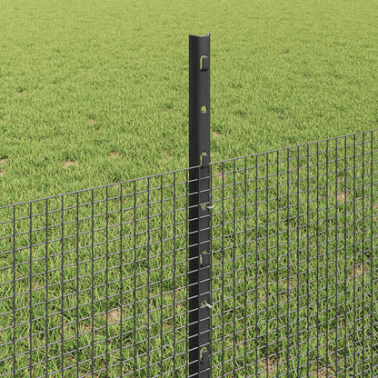vidaXL Zaun mit Pfosten Grau 0,5 x 50 m Stahl und PVC