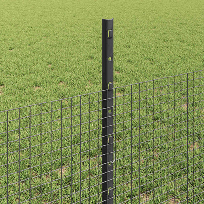 vidaXL Clôture avec poteaux Gris 0,5 x 50 m Acier et PVC