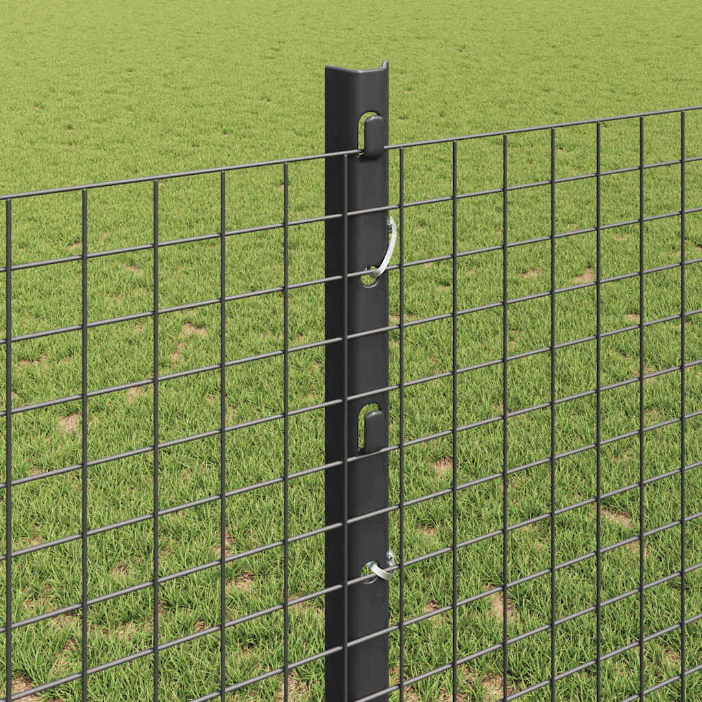 vidaXL Zaun mit Pfosten Grau 1,2 x 50 m Stahl und PVC